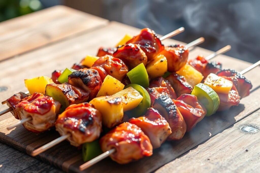 Grilled chicken skewers