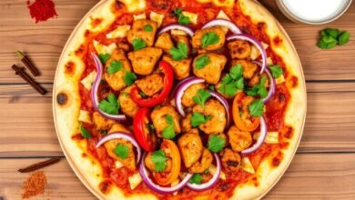 Tandoori chicken pizza