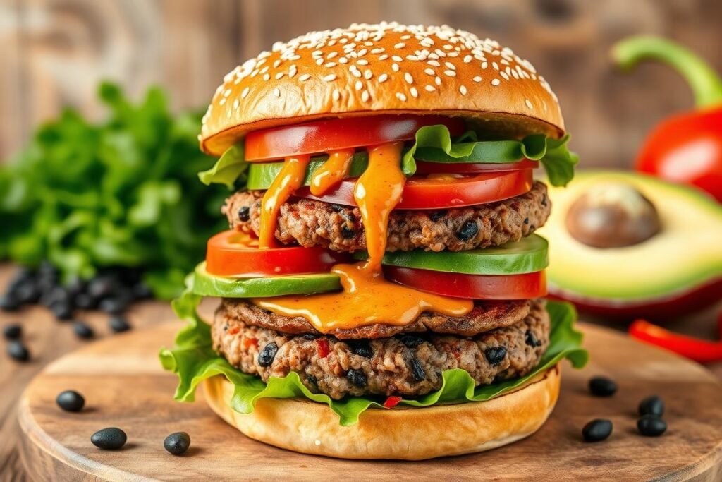spicy black bean turkey burger