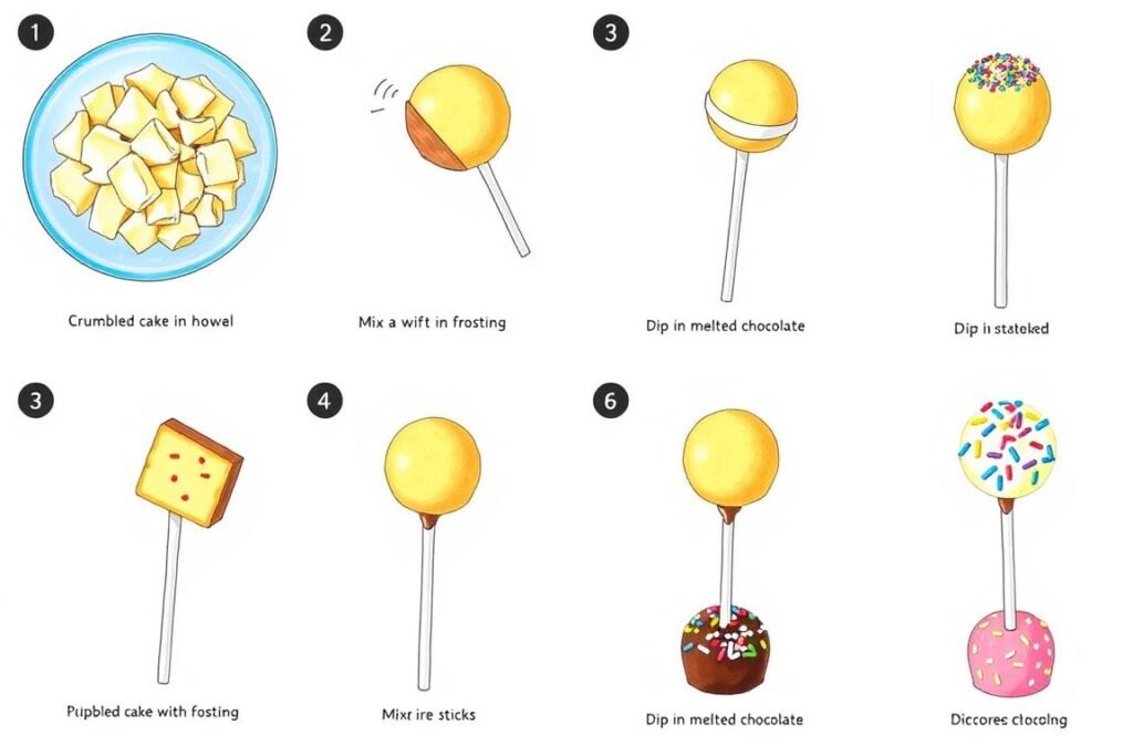 step by step cake pop instructions